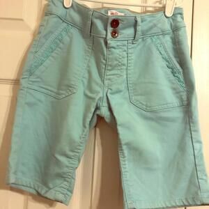 Girls Aqua Bermuda shorts